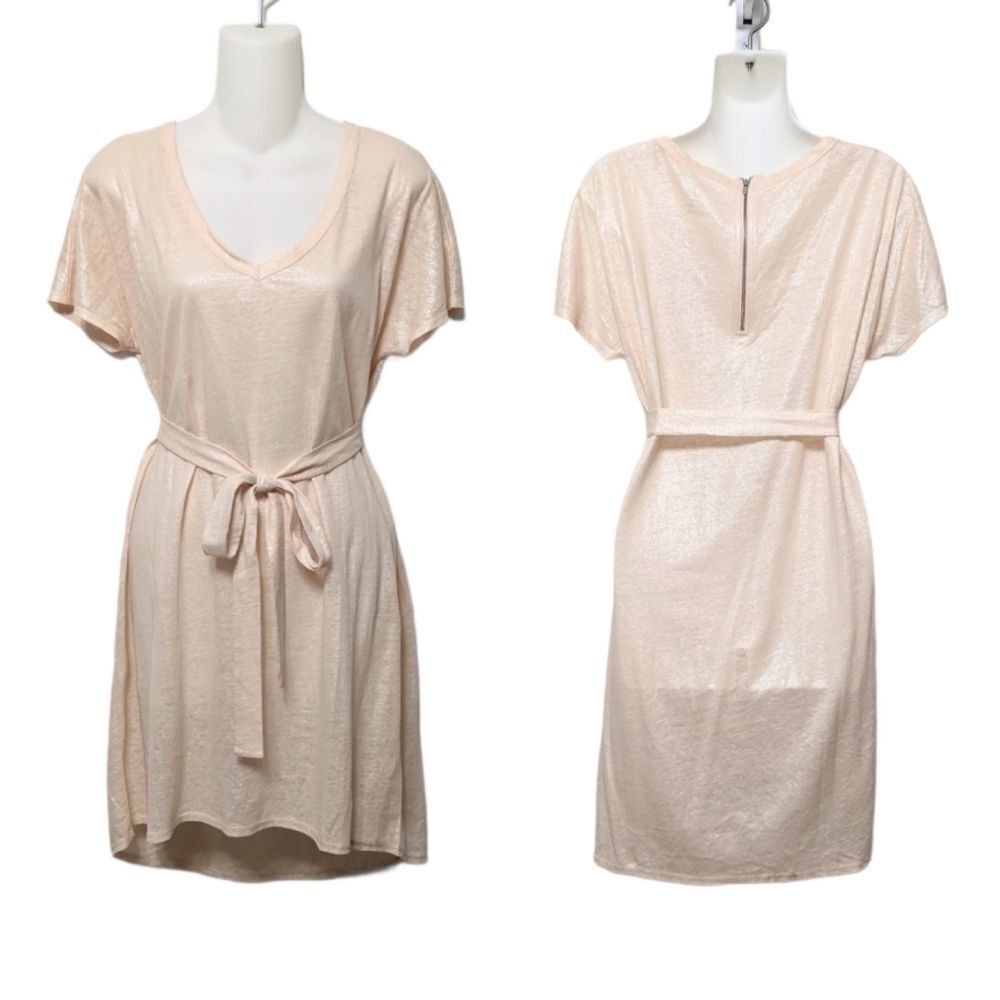 FIRTH 100% Linen Pink Shimmer Shirt Dress XS/S